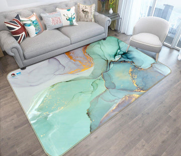 3D Green Irregular Square 80 Non Slip Rug Mat Mat AJ Creativity Home 