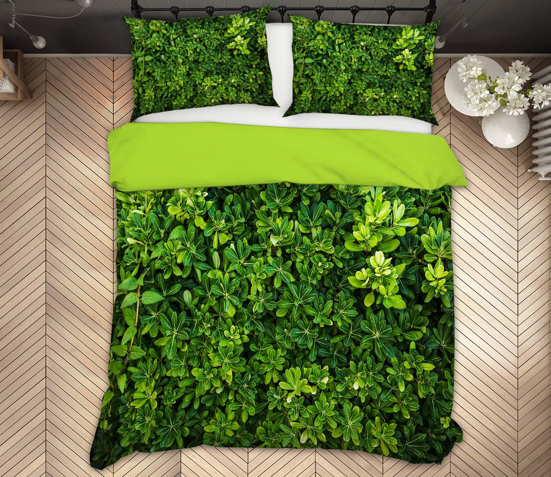 3D Leaves 59195 Bed Pillowcases Quilt