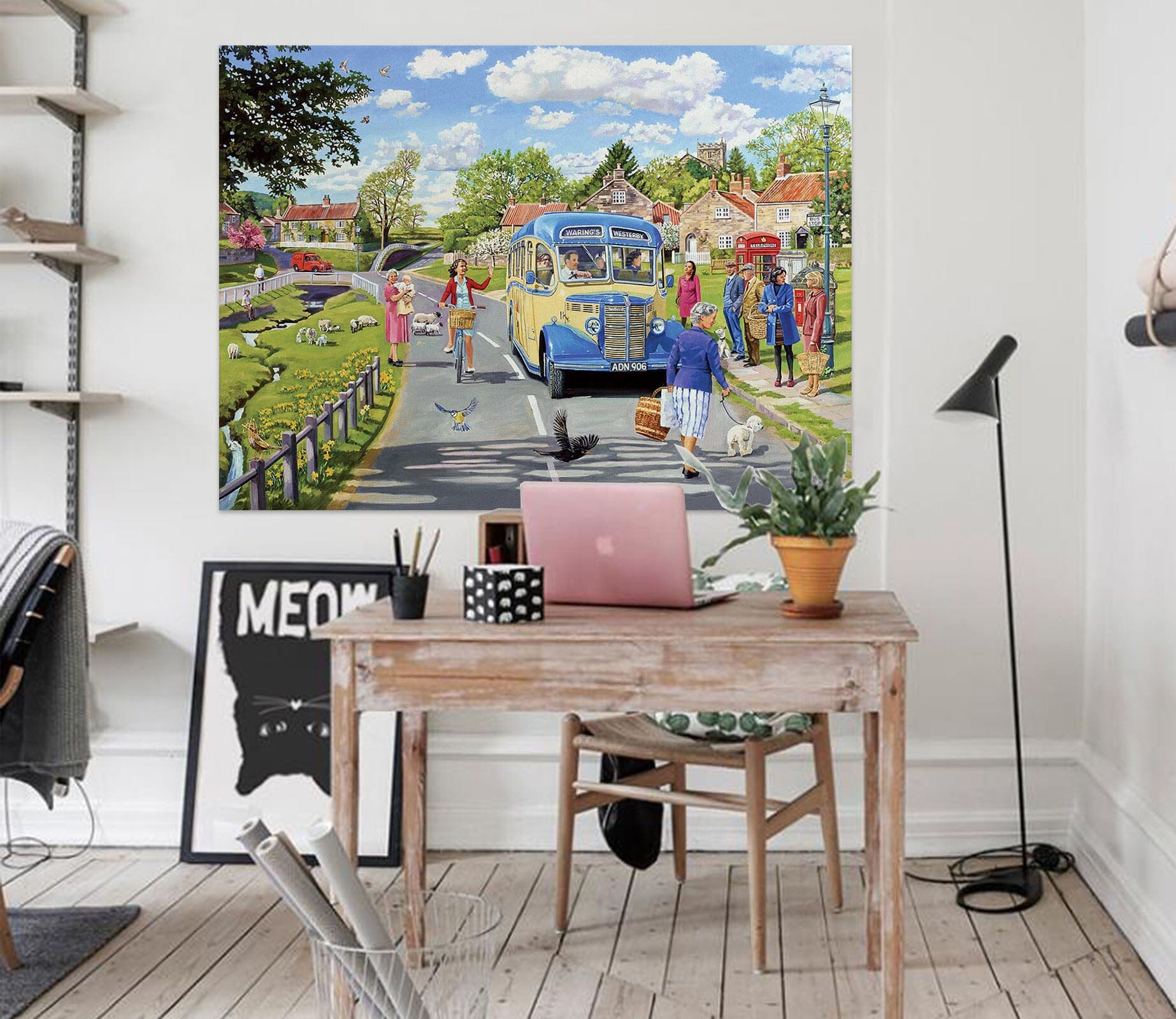 3D The Village Bus Stop 082 Trevor Mitchell Wall Sticker Wallpaper AJ Wallpaper 2 