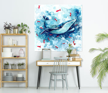 3D Whale Koi 1032 Wall Sticker