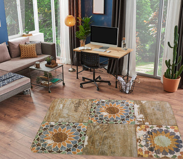 3D Brown Pattern 33036 Non Slip Rug Mat
