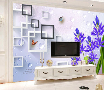 3D Purple Flower WC387 Wall Murals