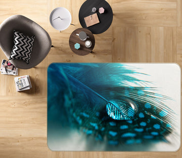 3D Peacock Feather 30007 Non Slip Rug Mat