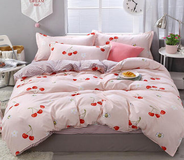 3D Cherry 12169 Bed Pillowcases Quilt