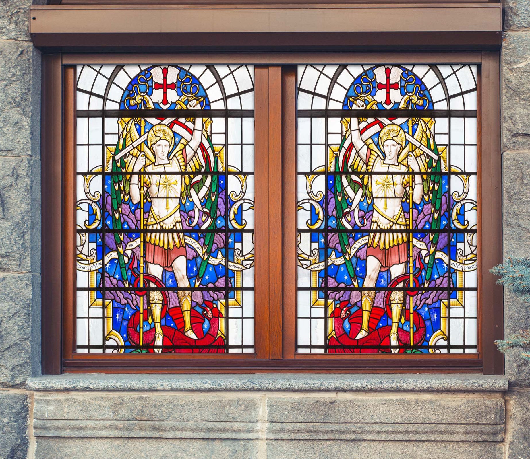 3D Courier Prince 064 Window Film Print Sticker Cling Stained Glass UV Block