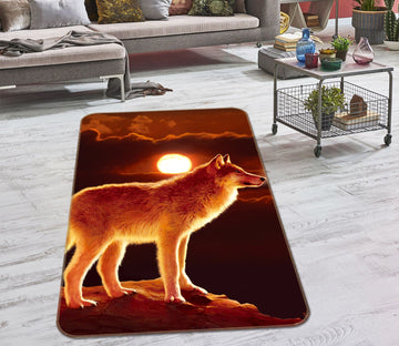 3D Sunset Wolf 1078 Vincent Hie Rug Non Slip Rug Mat Mat AJ Creativity Home 
