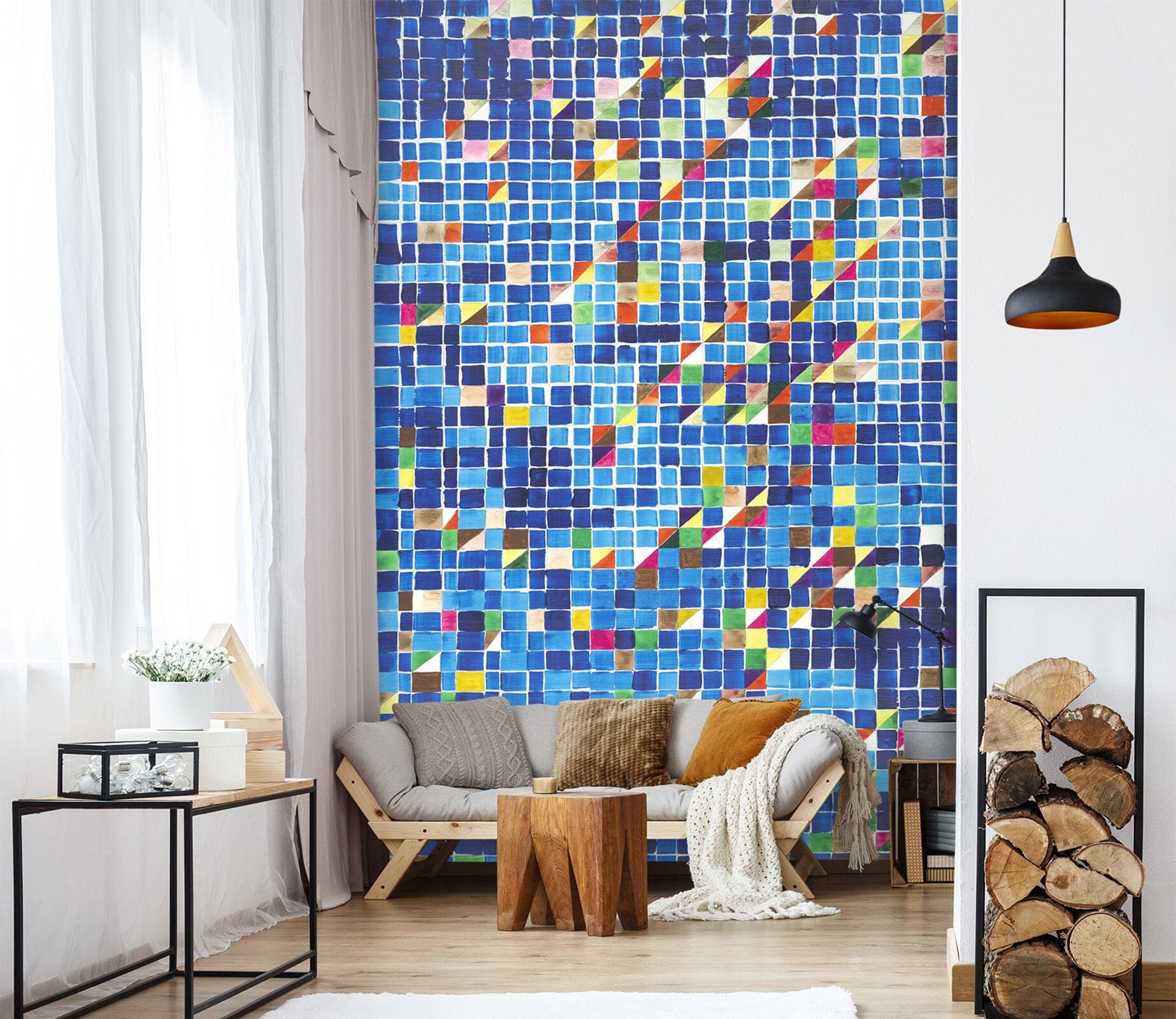 3D Blue Tiles 283 Allan P. Friedlander Wall Mural Wall Murals Wallpaper AJ Wallpaper 2 