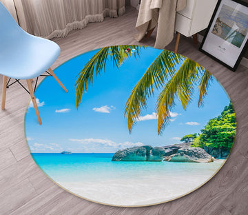3D Sea Coconut 75101 Round Non Slip Rug Mat