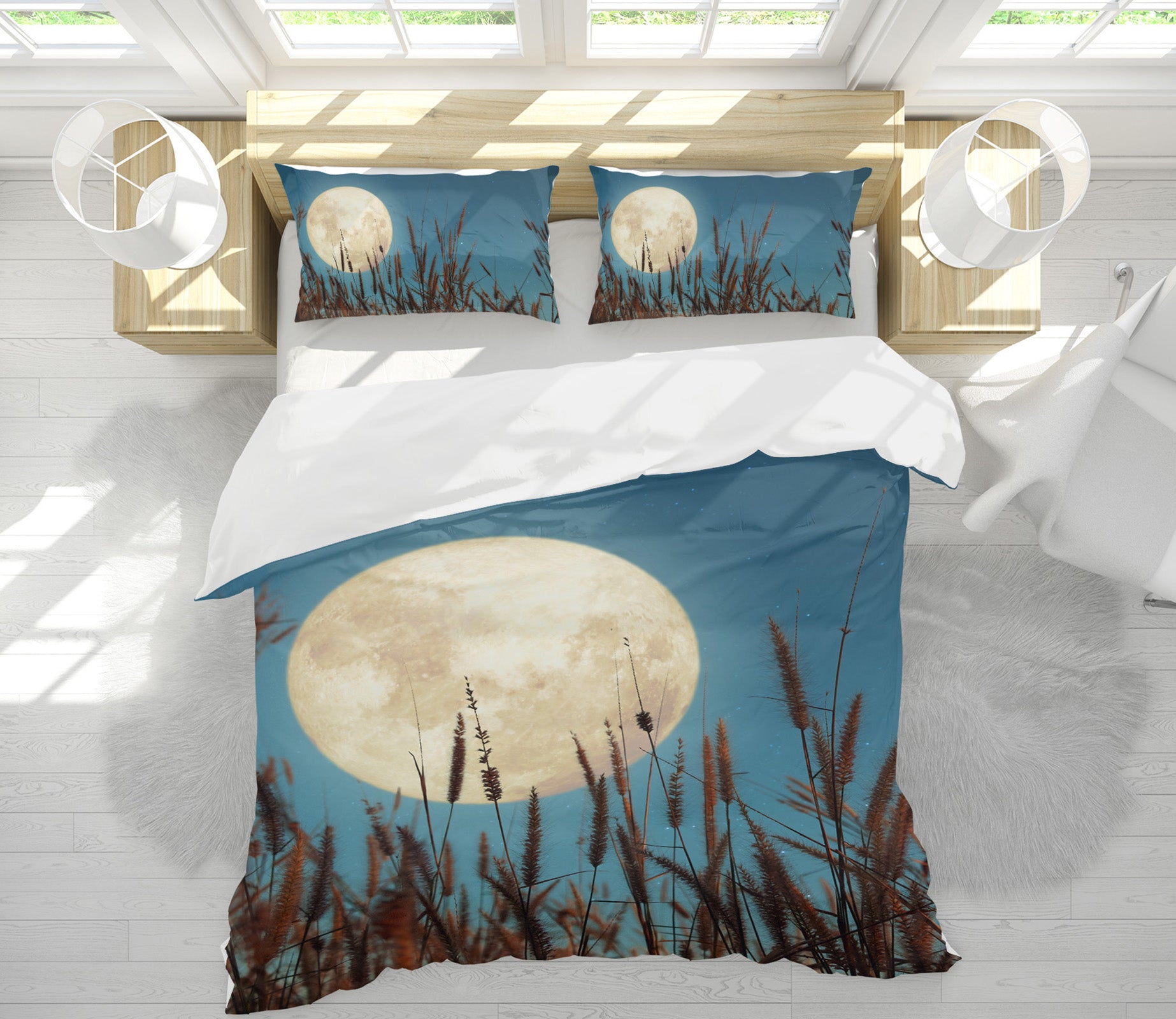 3D Moon Reed 61007 Bed Pillowcases Quilt