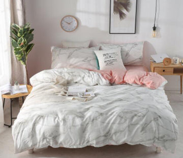 3D White Marble Pattern 30265 Bed Pillowcases Quilt