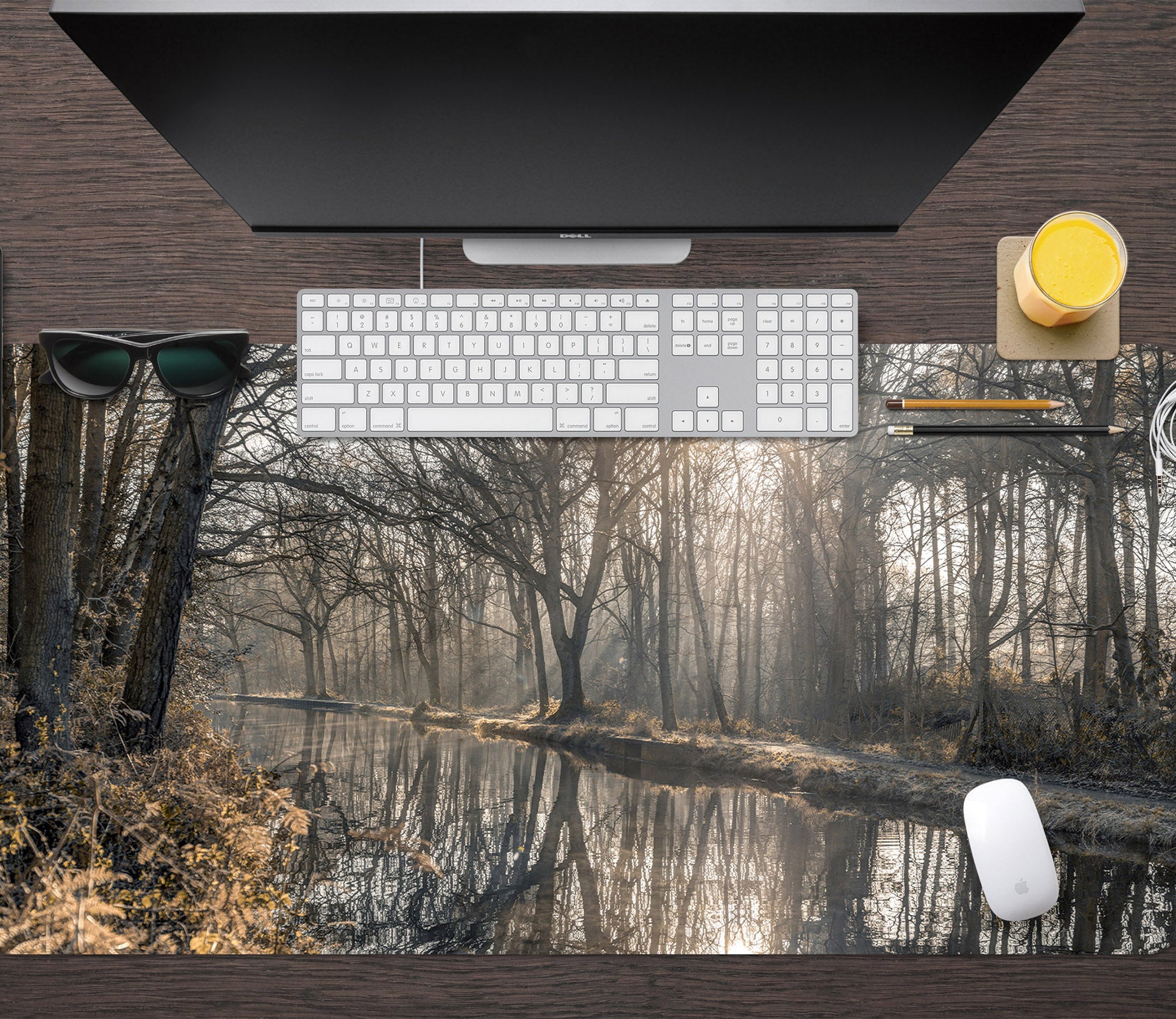 3D Tree River 7748 Assaf Frank Desk Mat