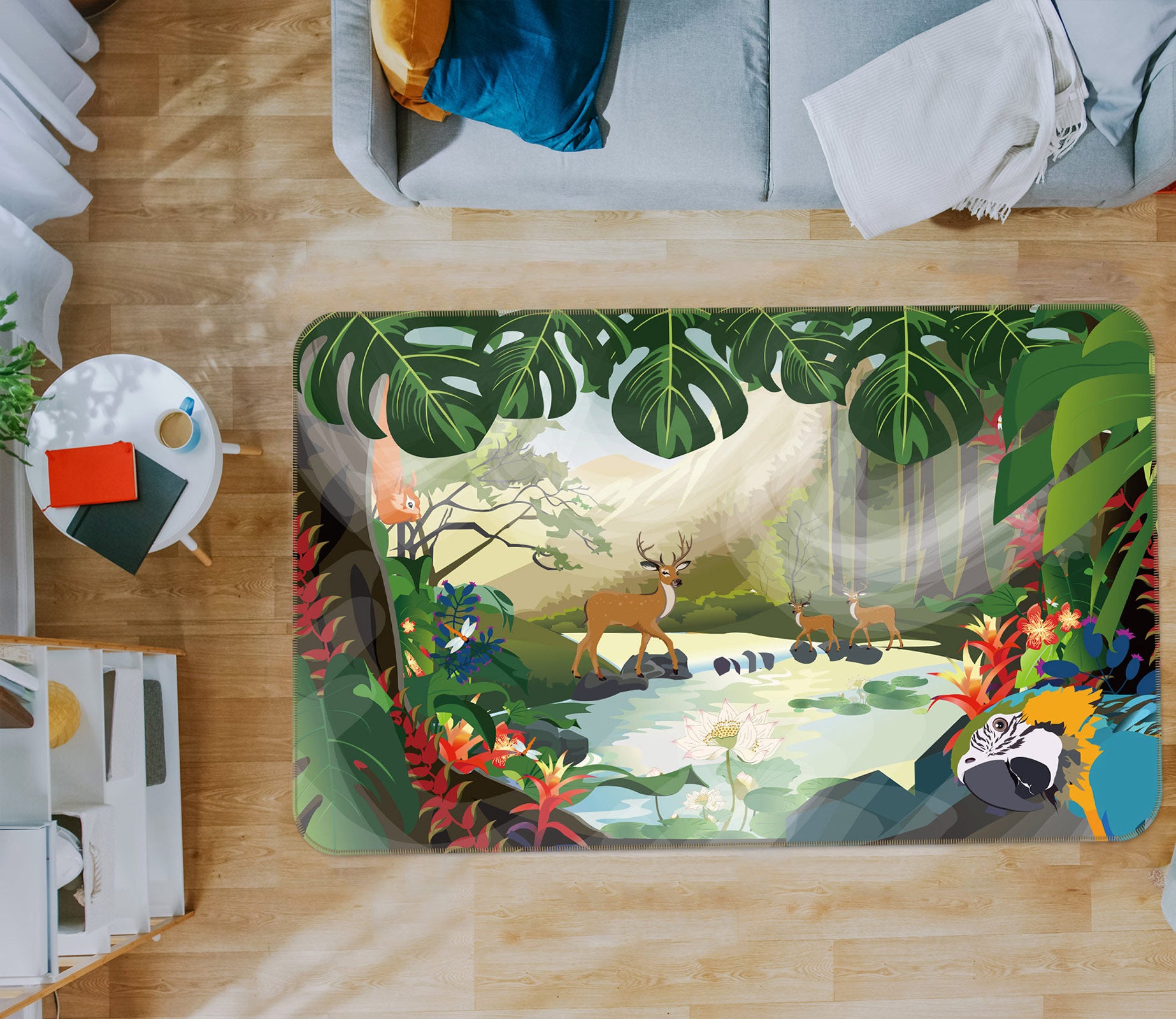 3D Forest Animals 77052 Non Slip Rug Mat