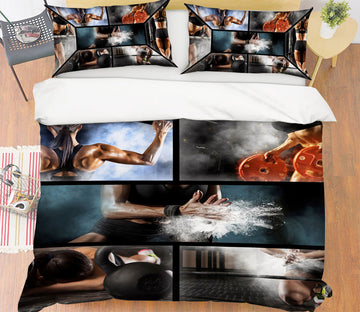 3D Fitness Action 14191 Bed Pillowcases Quilt