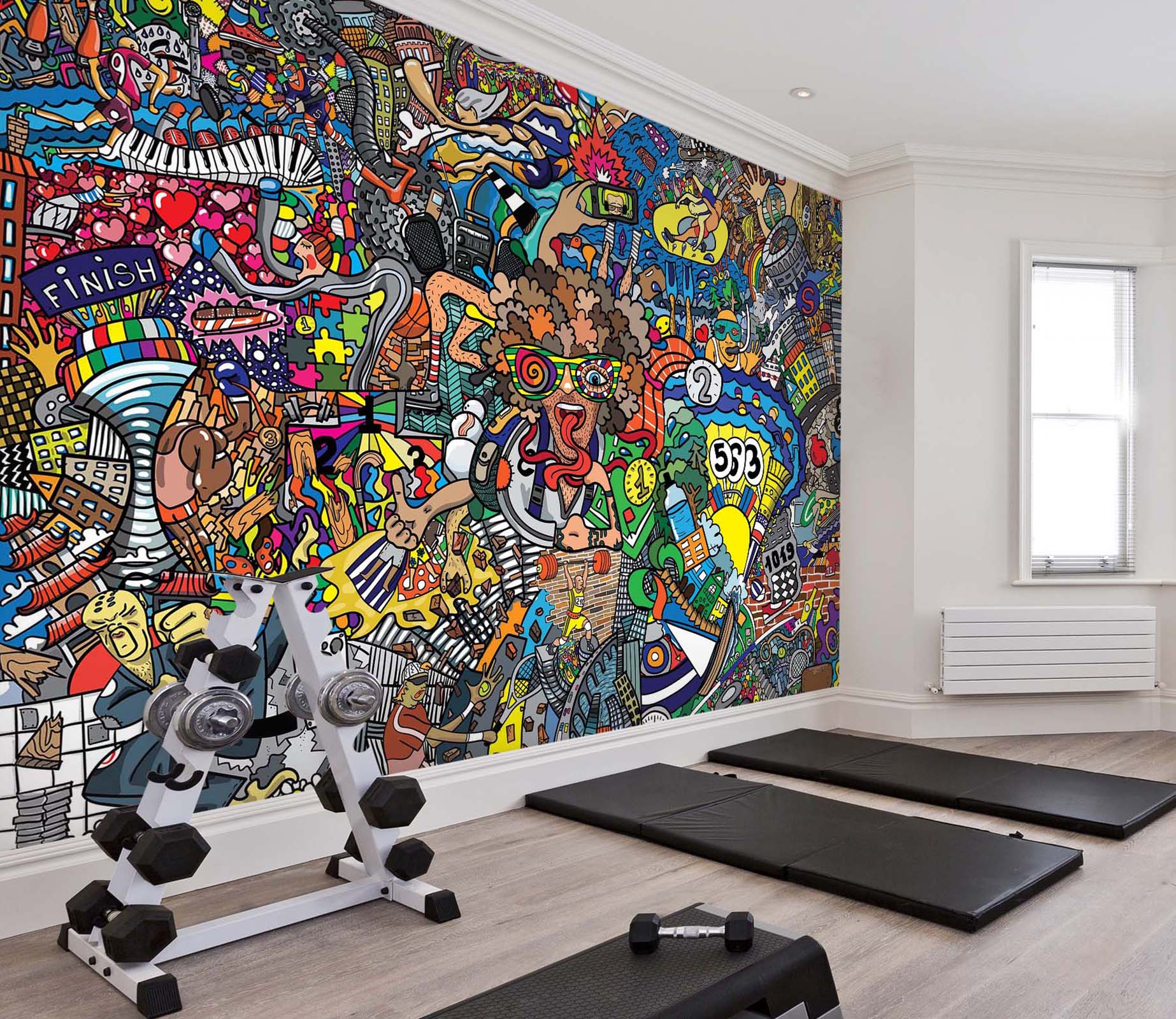 3D Color Graffiti 074 Wall Murals Wallpaper AJ Wallpaper 2 