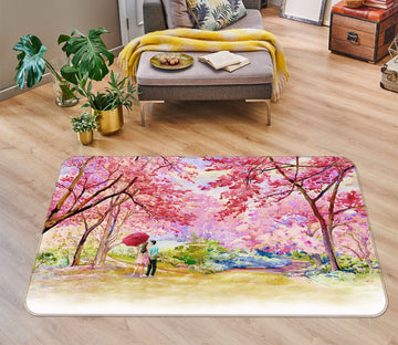 3D Sakura Forest Couple 65121 Non Slip Rug Mat