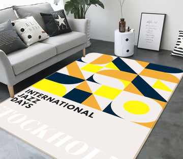 3D Yellow Semicircle Pattern 1064 Boris Draschoff Rug Non Slip Rug Mat Mat AJ Creativity Home 
