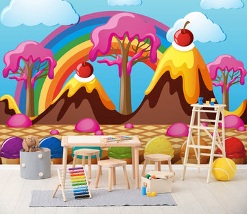 3D Rainbow Ice Cream 011 Wall Murals Wallpaper AJ Wallpaper 2 
