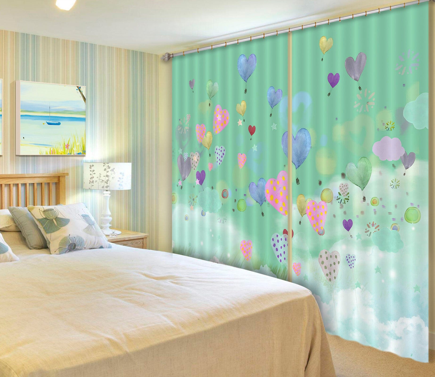 3D Colorful Balloons 727 Curtains Drapes Wallpaper AJ Wallpaper 