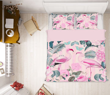 3D Pink Flamingo 2116 Andrea haase Bedding Bed Pillowcases Quilt Quiet Covers AJ Creativity Home 