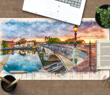 3D Bridge Street Light 12418 Assaf Frank Desk Mat