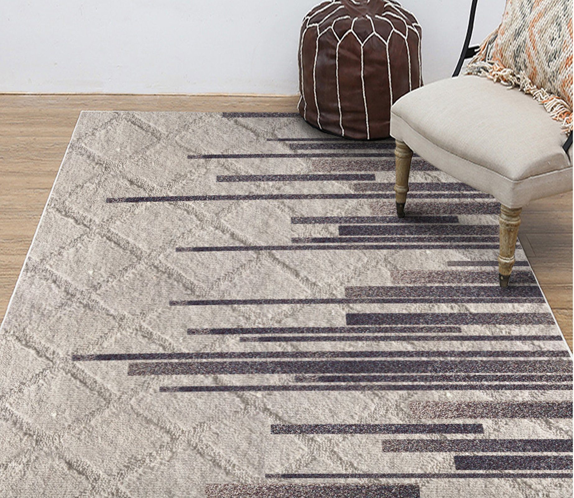 3D Black Lines WG236 Non Slip Rug Mat Mat AJ Creativity Home 