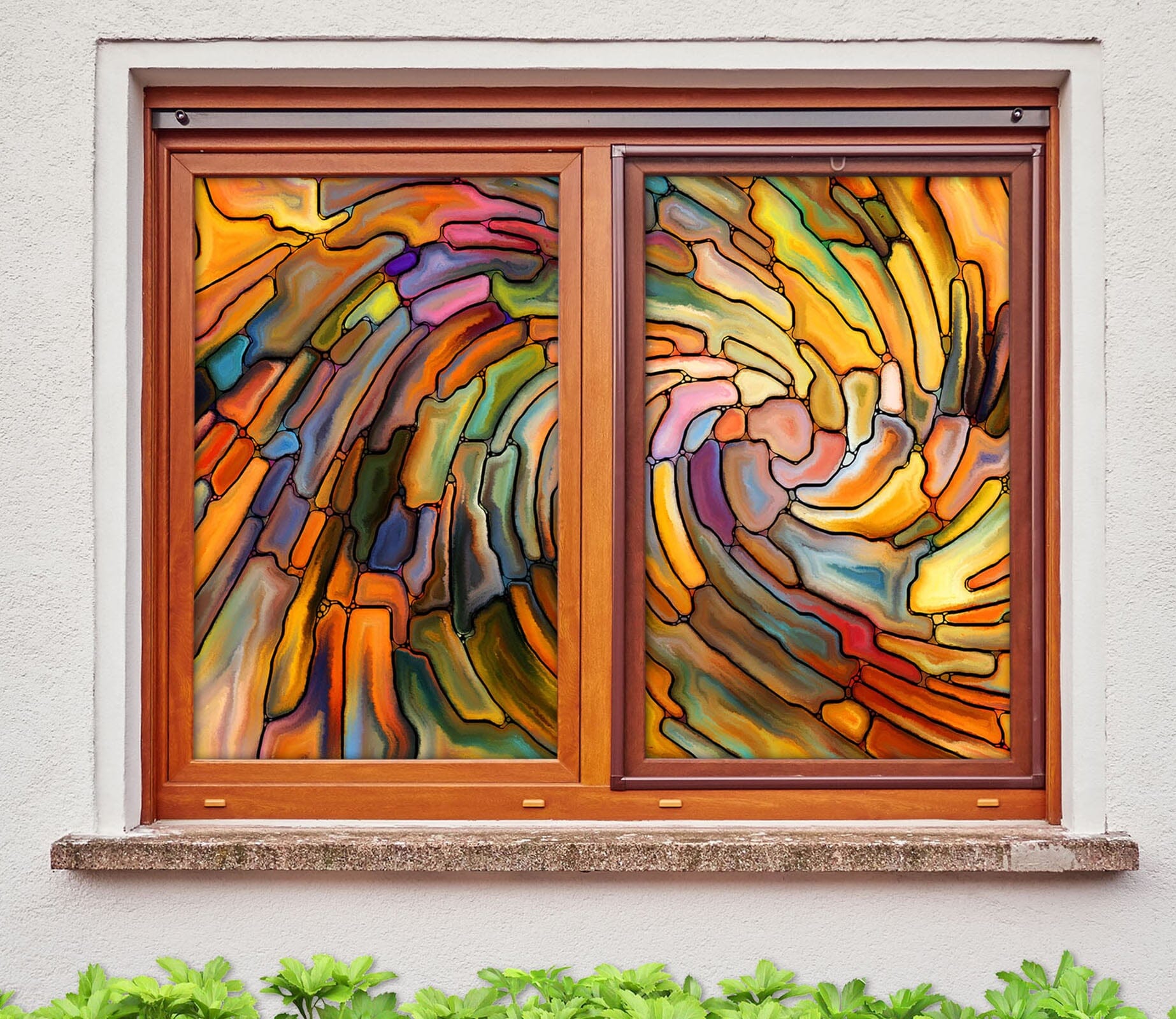 3D Graffiti Colored Vortex 142 Window Film Print Sticker Cling Stained Glass UV Block Wallpaper AJ Wallpaper 2 