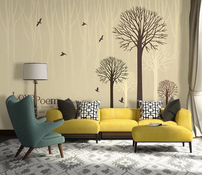 3D Bird Tree 035 Wall Murals Wallpaper AJ Wallpaper 2 