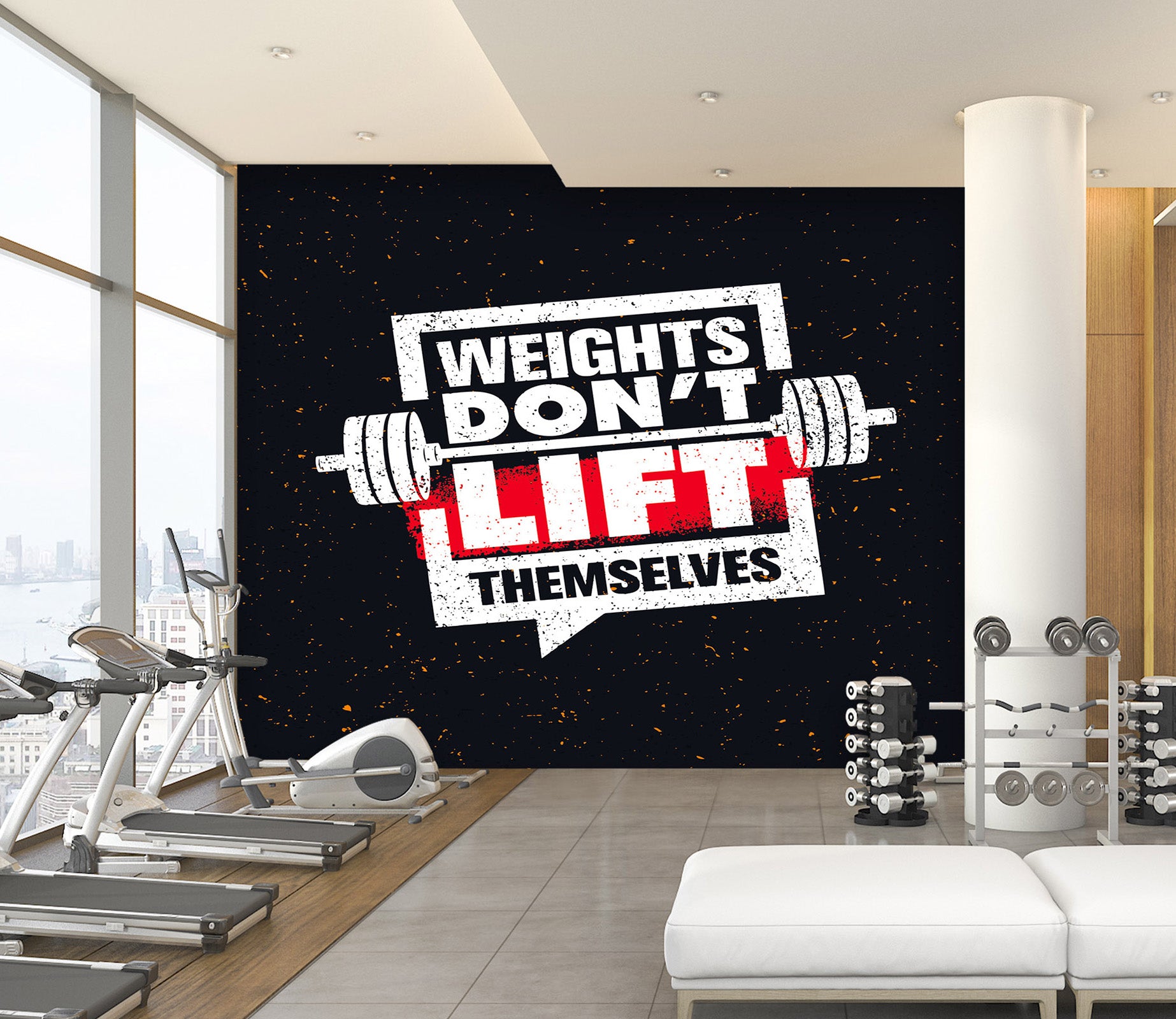 3D Dumbbell Letters 282 Wall Murals