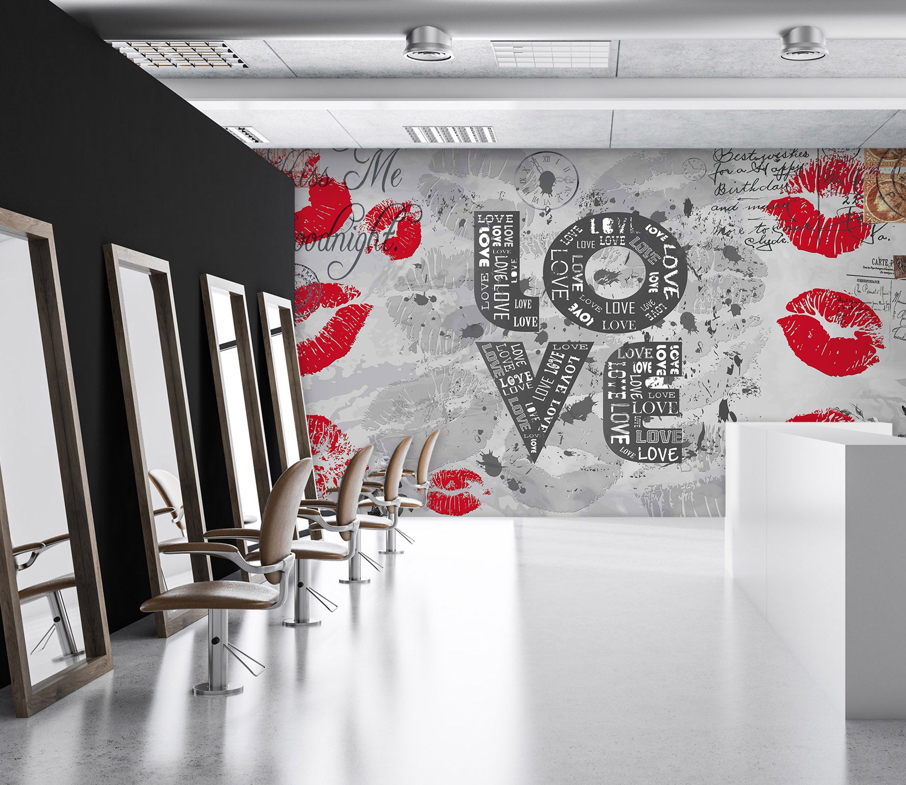 3D Beautiful Red Lips 065 Wall Murals