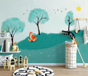 3D Fox Forest 2117 Wall Murals Wallpaper AJ Wallpaper 2 