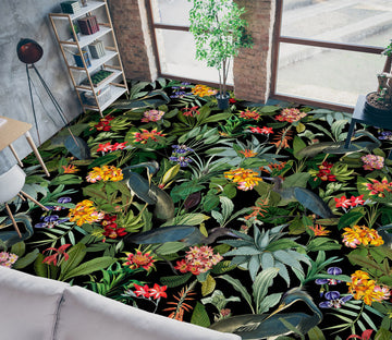 3D Flower Bush Leaves 99177 Uta Naumann Floor Mural