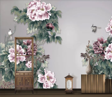 3D Pink Peony WC1129 Wall Murals