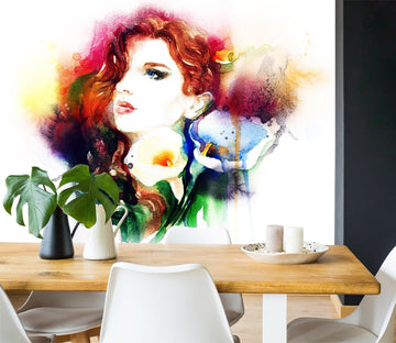 3D Red Hair Cool Woman 603 Wallpaper AJ Wallpaper 2 