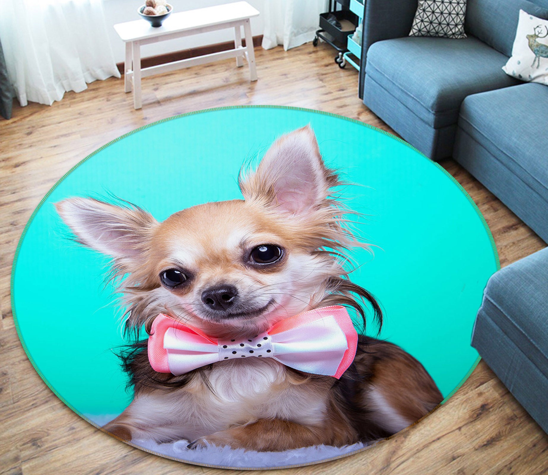 3D Puppy 29087 Round Non Slip Rug Mat