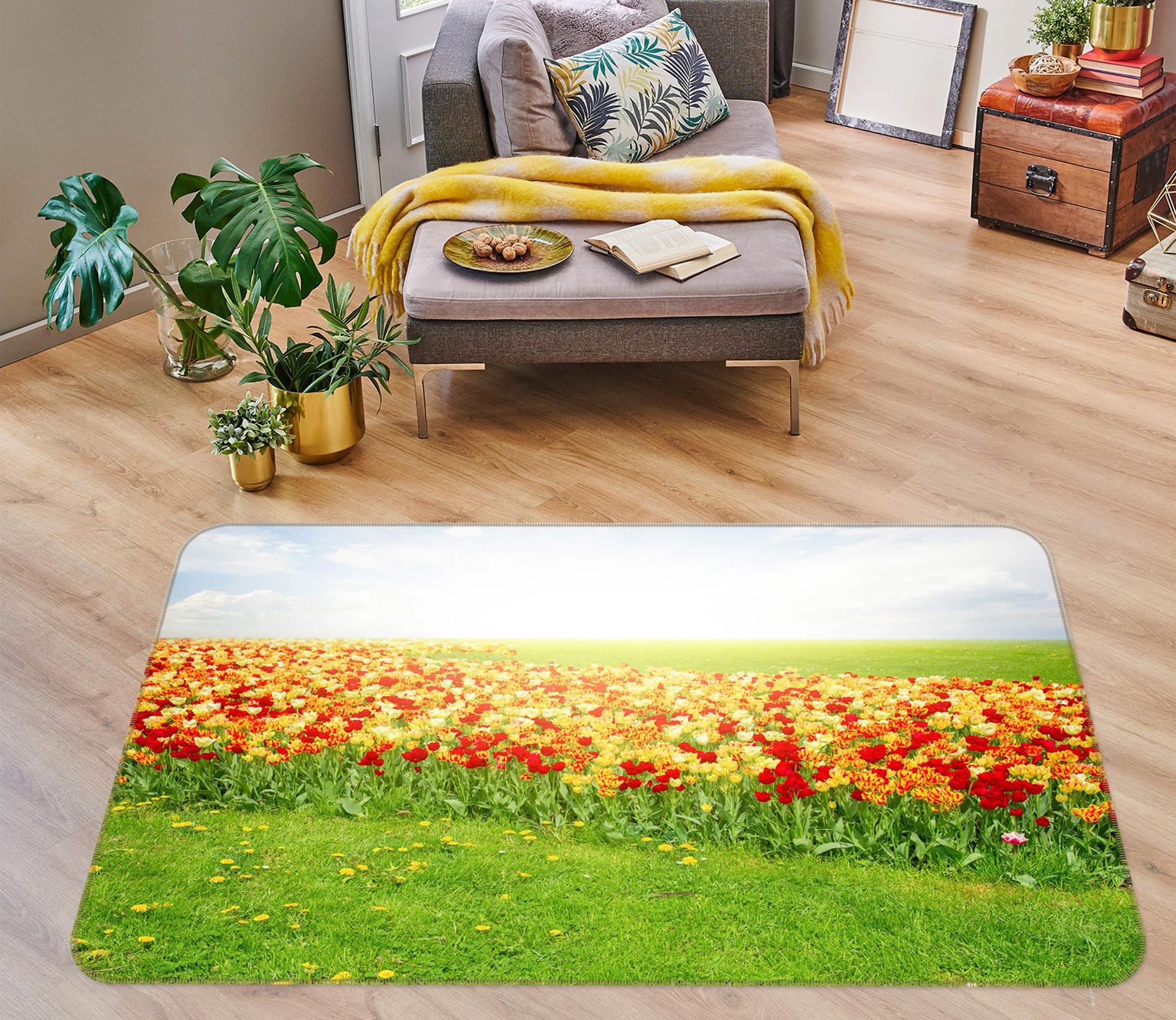 3D Flower Bush 77098 Non Slip Rug Mat
