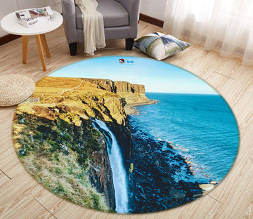 3D Sea Running Water 69173 Round Non Slip Rug Mat