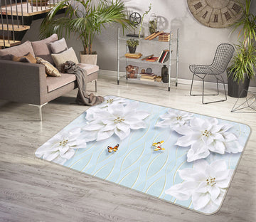 3D Flower Butterfly 34006 Non Slip Rug Mat