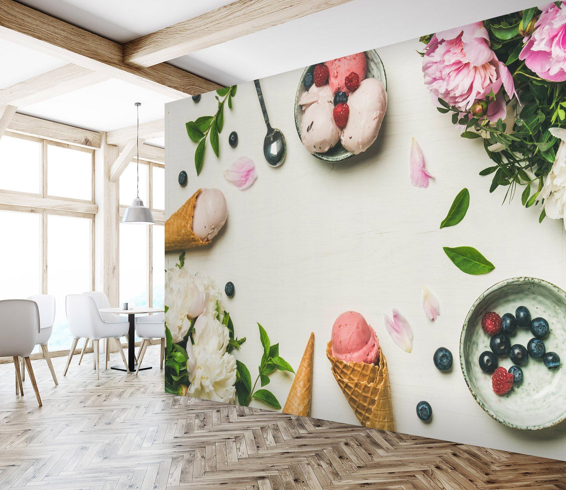 3D Blueberry Flower Ice Cream 434 Wallpaper AJ Wallpaper 2 