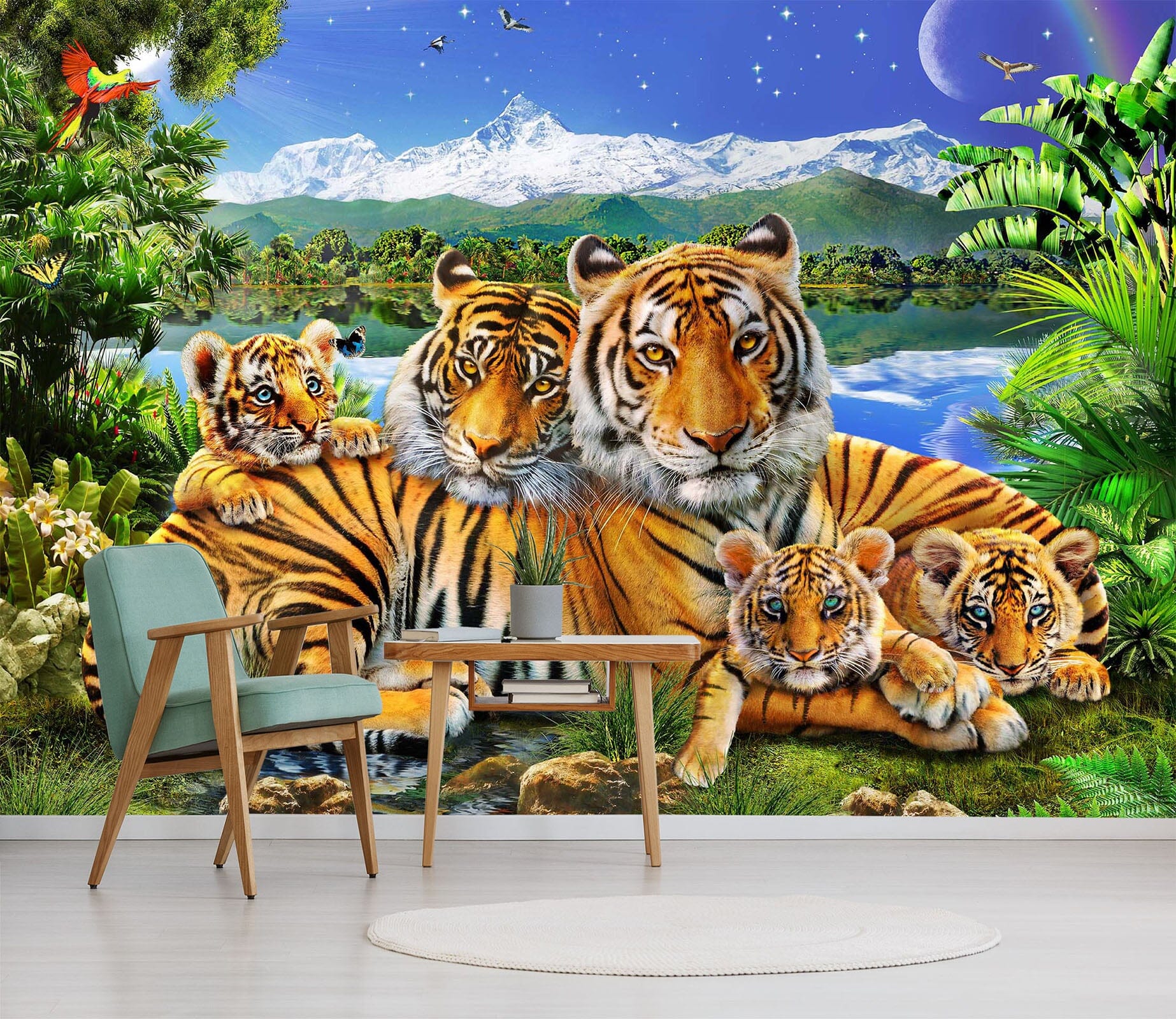 3D Loving Tigers 1417 Adrian Chesterman Wall Mural Wall Murals Wallpaper AJ Wallpaper 2 