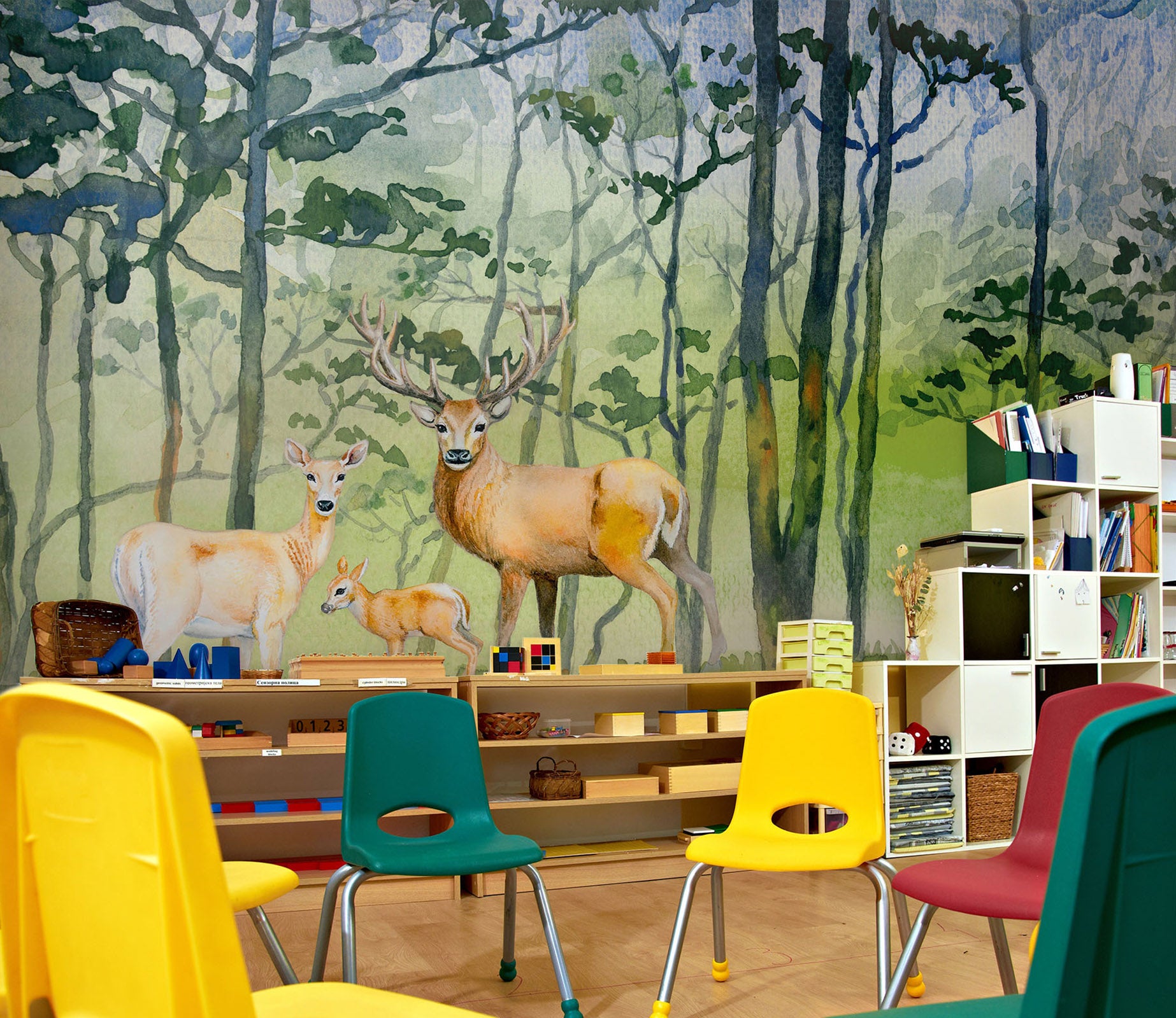 3D Forest Deer 192 Wall Murals