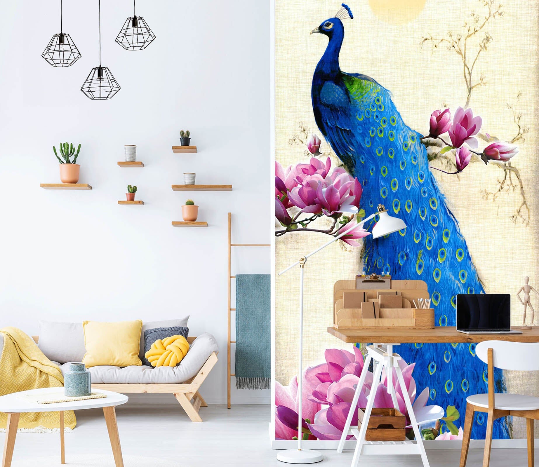 3D Flower Peacock 1842 Wall Murals Wallpaper AJ Wallpaper 2 