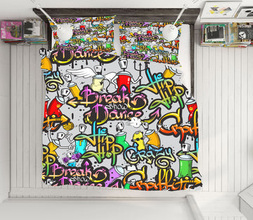 3D Alphabet Graffiti 60076 Bed Pillowcases Quilt