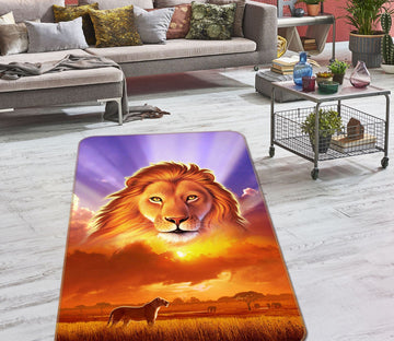 3D Lion King 1007 Jerry LoFaro Rug Non Slip Rug Mat Mat AJ Creativity Home 