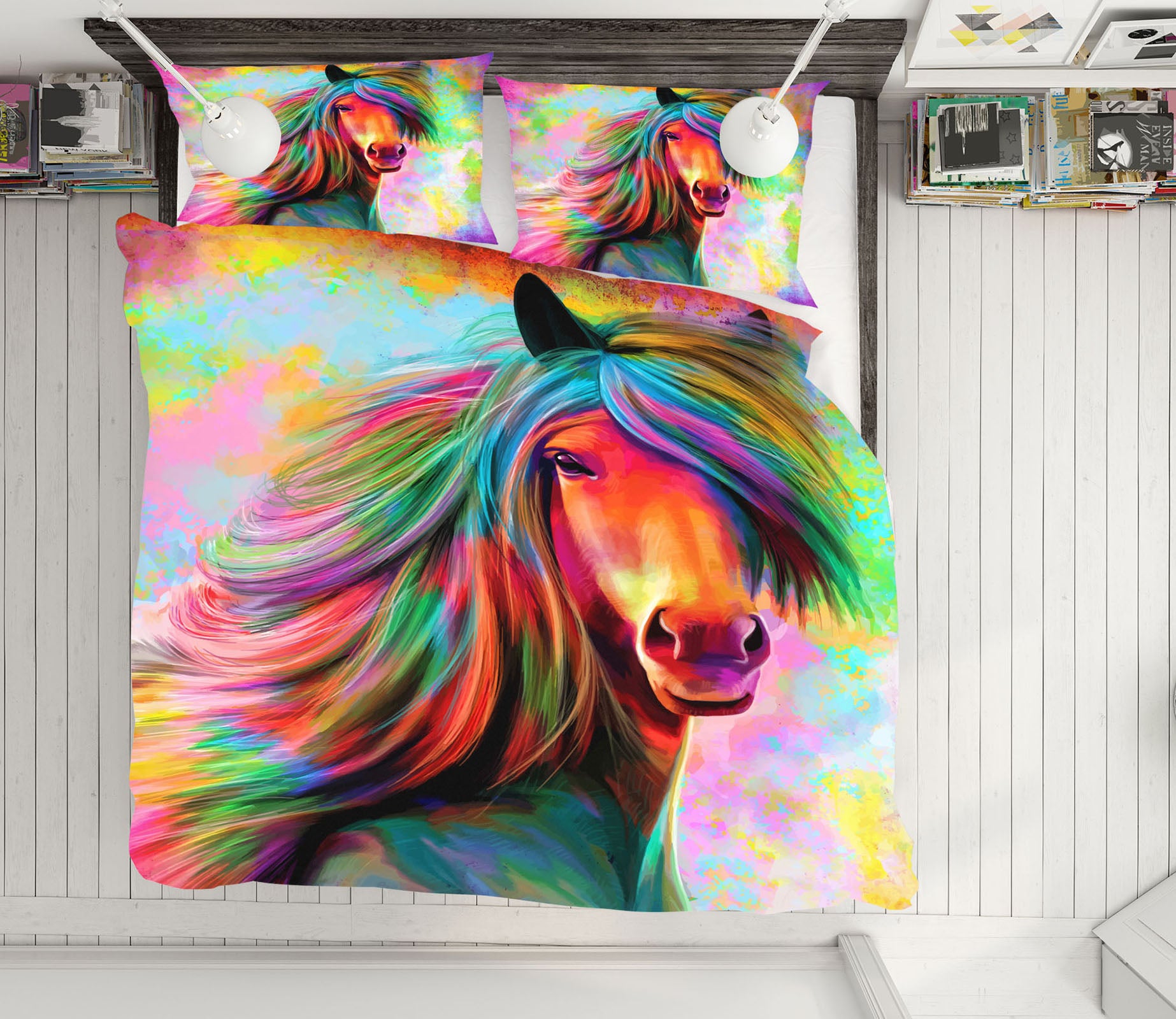 3D Color Horse 60107 Bed Pillowcases Quilt