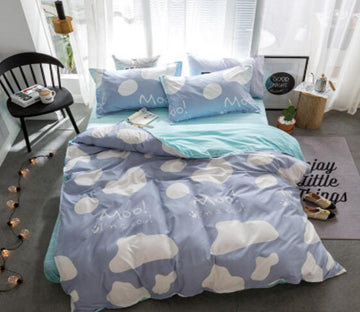 3D White Clouds 4013 Bed Pillowcases Quilt