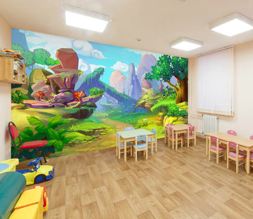 3D Stone Tree Cloud 281 Wall Murals