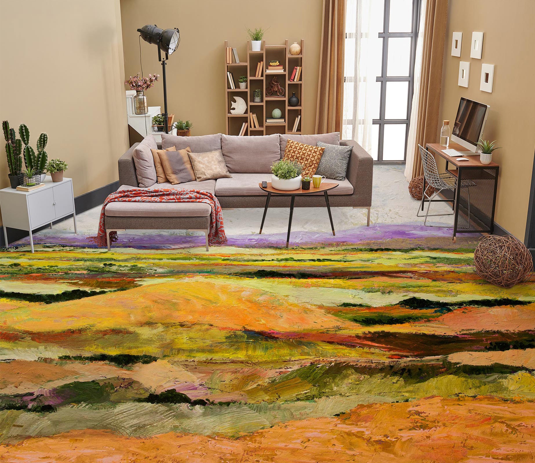 3D Hillside Painting 9614 Allan P. Friedlander Floor Mural