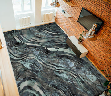 3D Dark Green Striped Pattern 102137 Andrea Haase Floor Mural