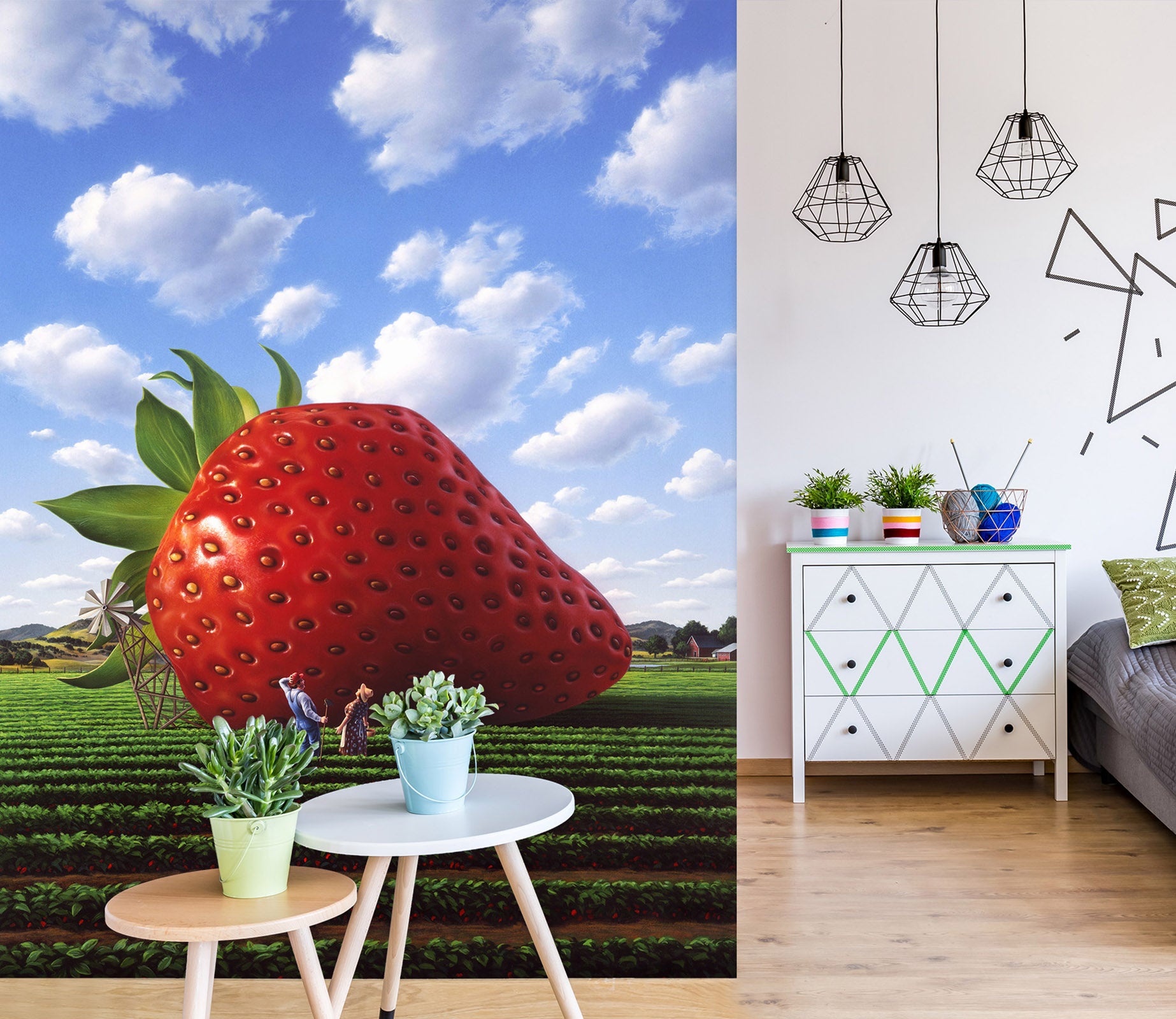 3D Giant Strawberry 85039 Jerry LoFaro Wall Mural Wall Murals