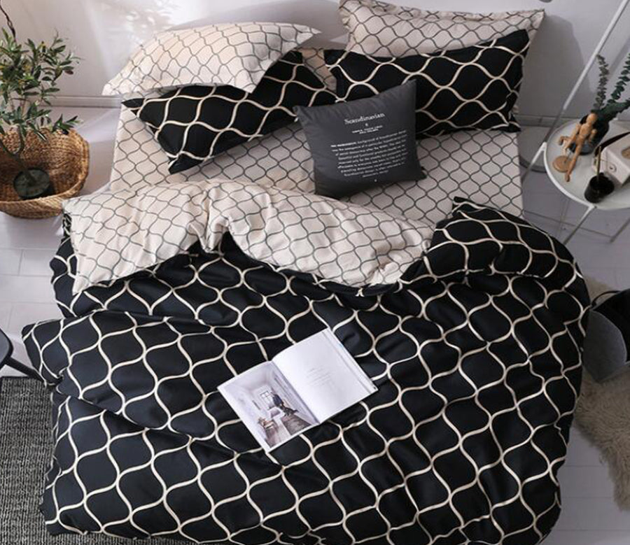 3D Black And White Rrhombus 5167 Bed Pillowcases Quilt